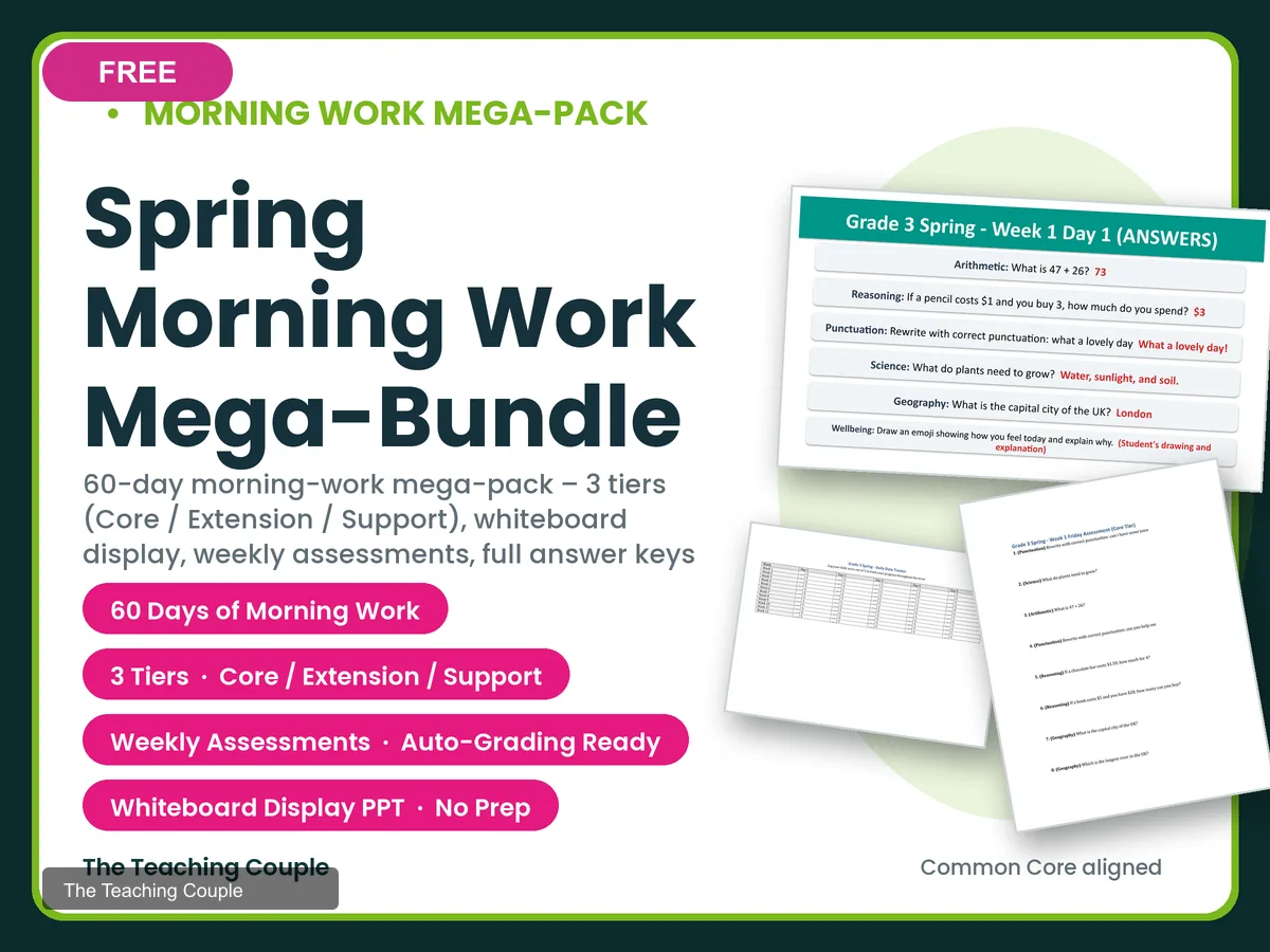 Cover of End-of-Year Morning Work — Last Fortnight of Term
