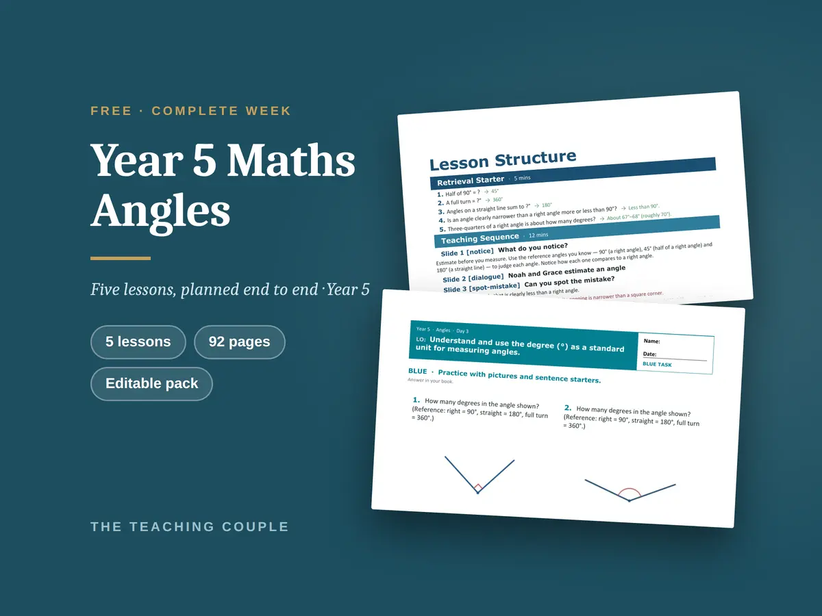 Cover of Year 5 Maths — Angles
